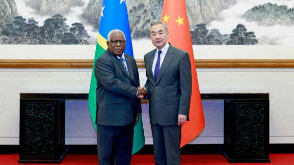 Chinese Foreign Minister Wang Yi, also a member of the Political Bureau of the Communist Party of China (CPC) Central Committee, holds talks with Rick Houenipwela, minister for foreign affairs and external trade of the Solomon Islands, in Beijing, China, July 14, 2026. /Chinese Foreign Ministry