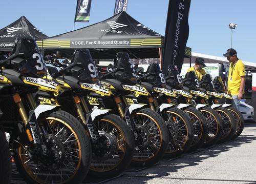 VOGE motorcycles manufactured by Chongqing-based Loncin are displayed at an overseas exhibition. /Bridging News