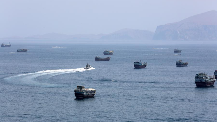 The Strait of Hormuz near Khasab, a small town in northern Oman, June 20, 2026. /Xinhua 