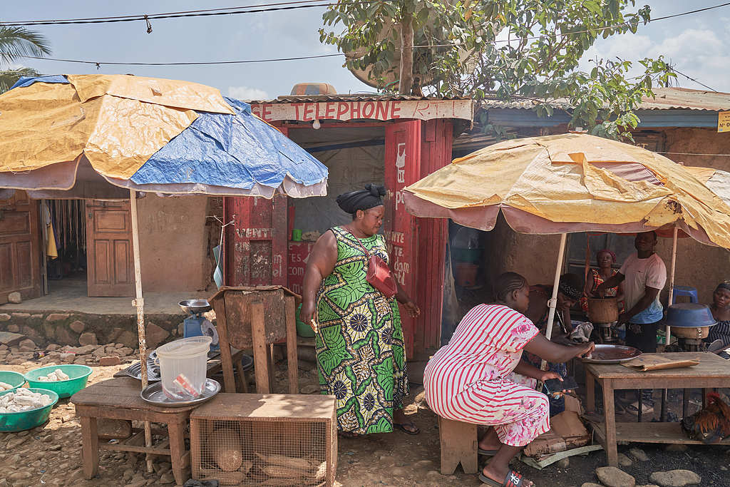 Women sell their produce in a street market in Mongbwalu, Ituri, Democratic Republic of Congo, June 26, 2026. /VCG