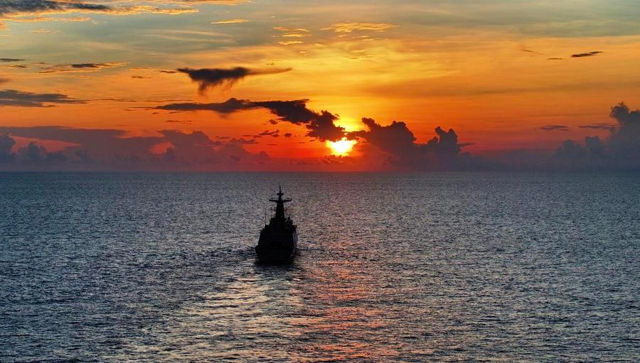 The China Coast Guard (CCG) vessel Dong'an patrolling in the South China Sea, June 11, 2026. /Xinhua