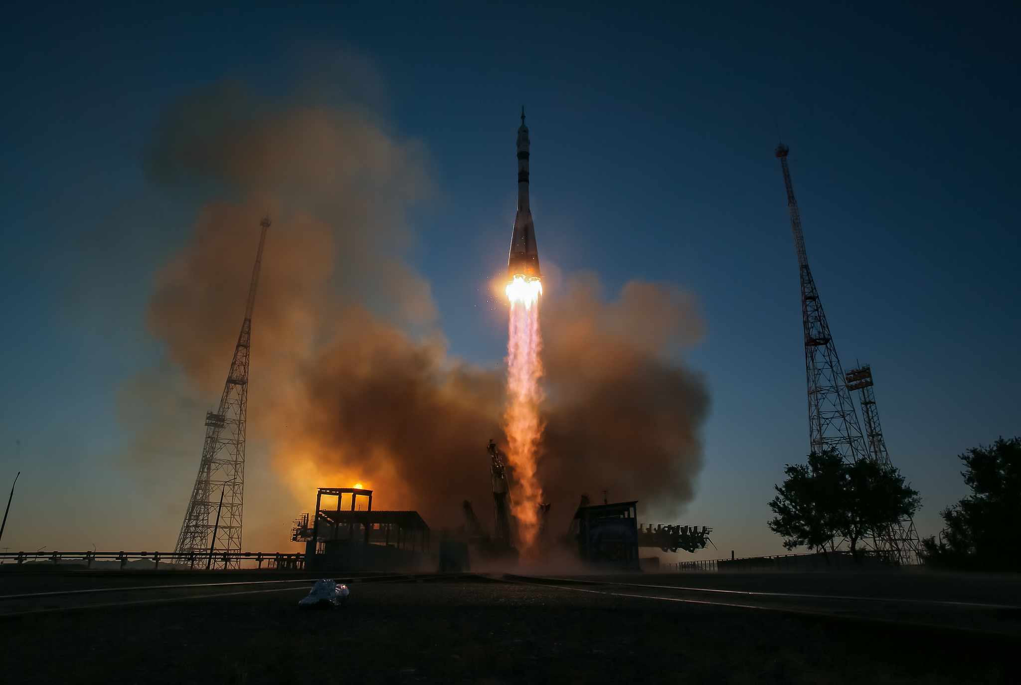 A Soyuz-2.1a rocket with the Soyuz MS-29 spacecraft lifts off from the launch pad at the Baikonur Cosmodrome, Kazakhstan, July 14, 2026. /VCG