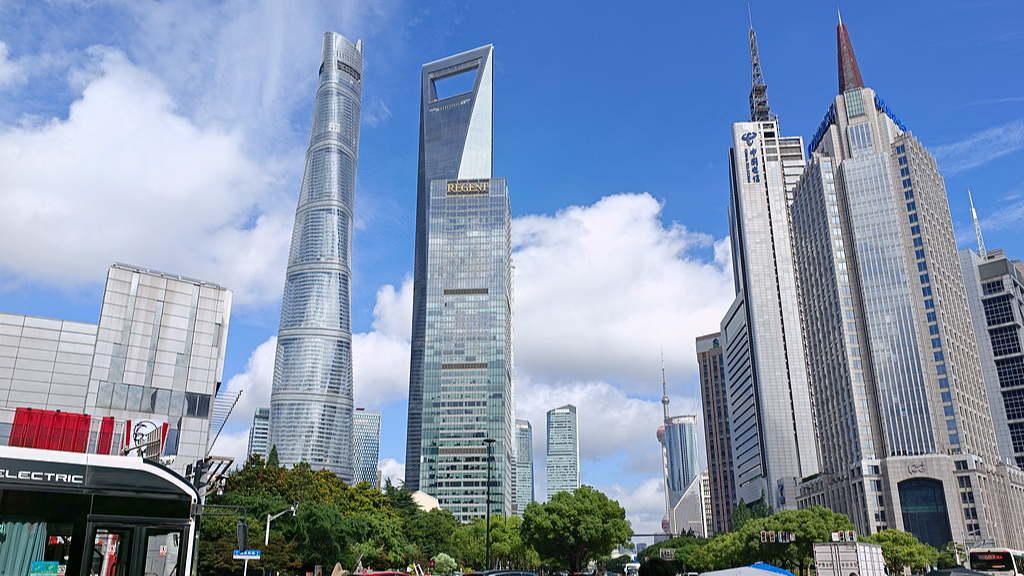 The Shanghai Tower and neighboring skyscrapers in Lujiazui, Shanghai, China, July 10, 2026. /VCG