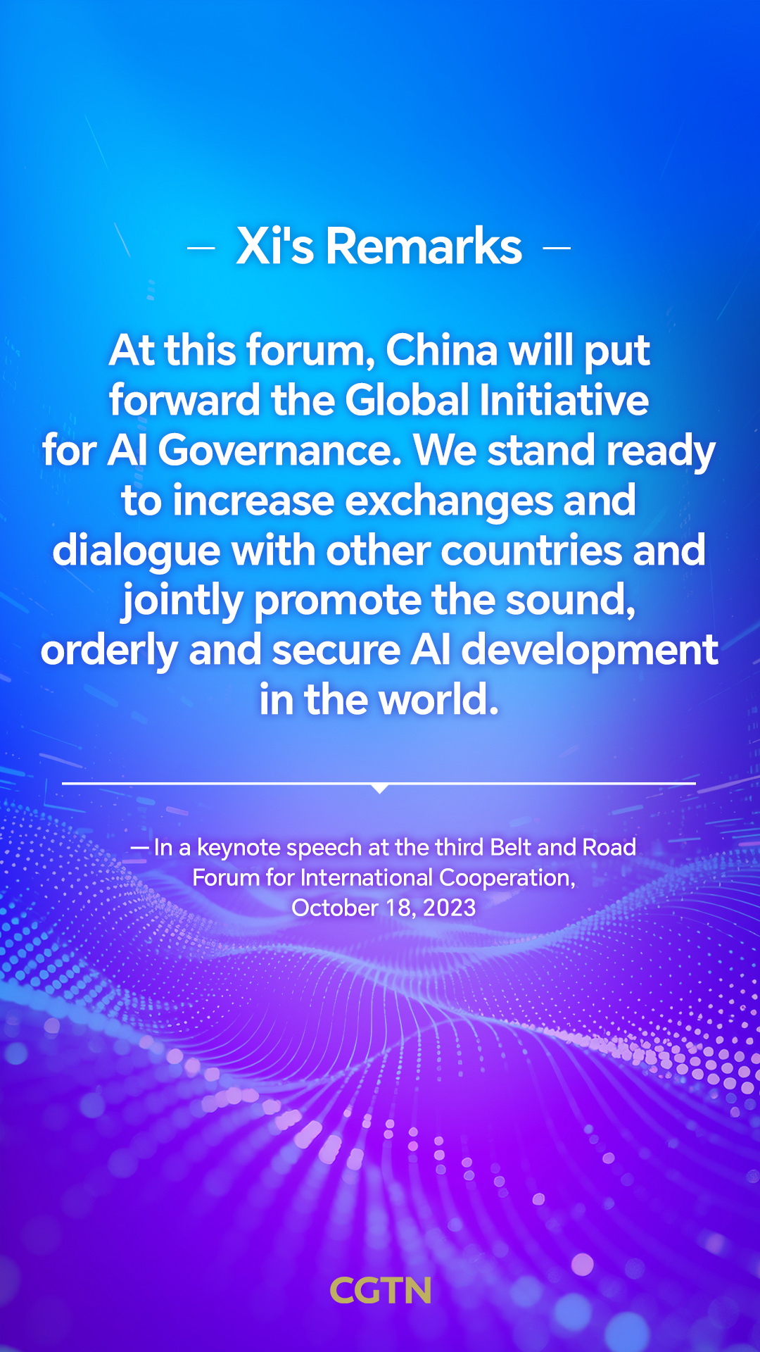 Xi Jinping's key remarks on international cooperation in AI governance