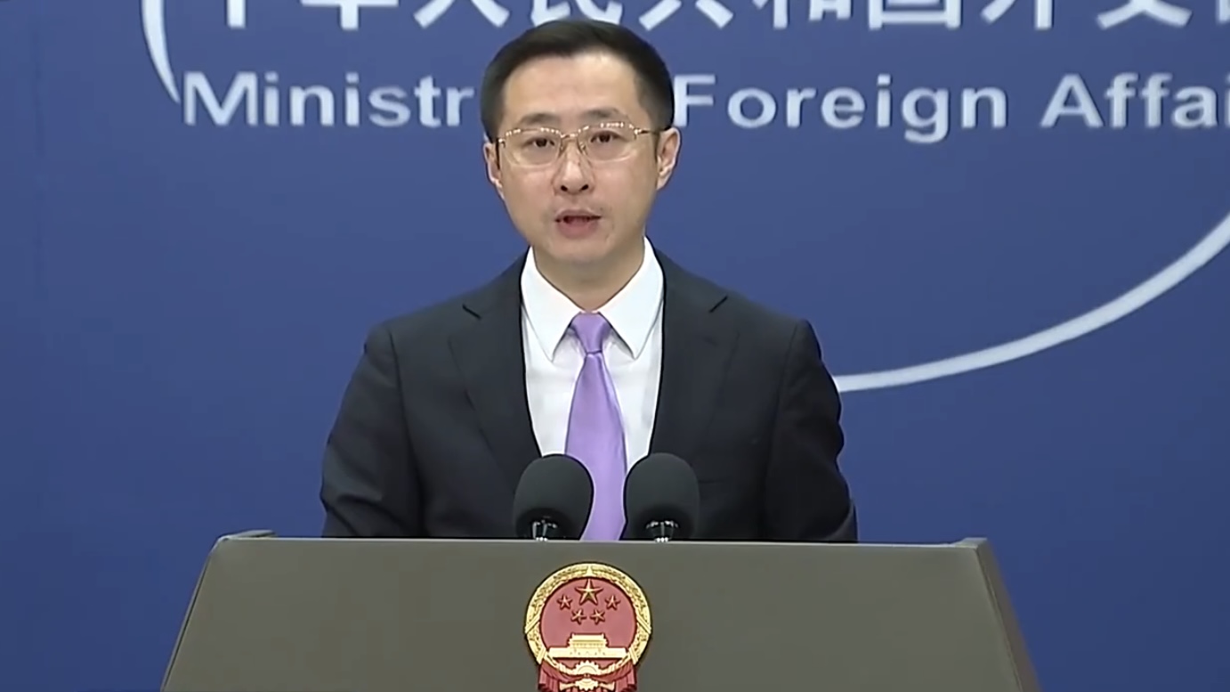 Chinese foreign ministry spokesperson Lin Jian answers questions at a daily press briefing on July 16, 2026. /CMG
