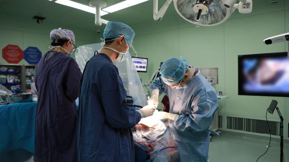 China's first commercial brain-computer interface surgery was performed at Huashan Hospital affiliated with Fudan University in Shanghai, July 13, 2026. /Courtesy of Huashan Hospital affiliated with Fudan University