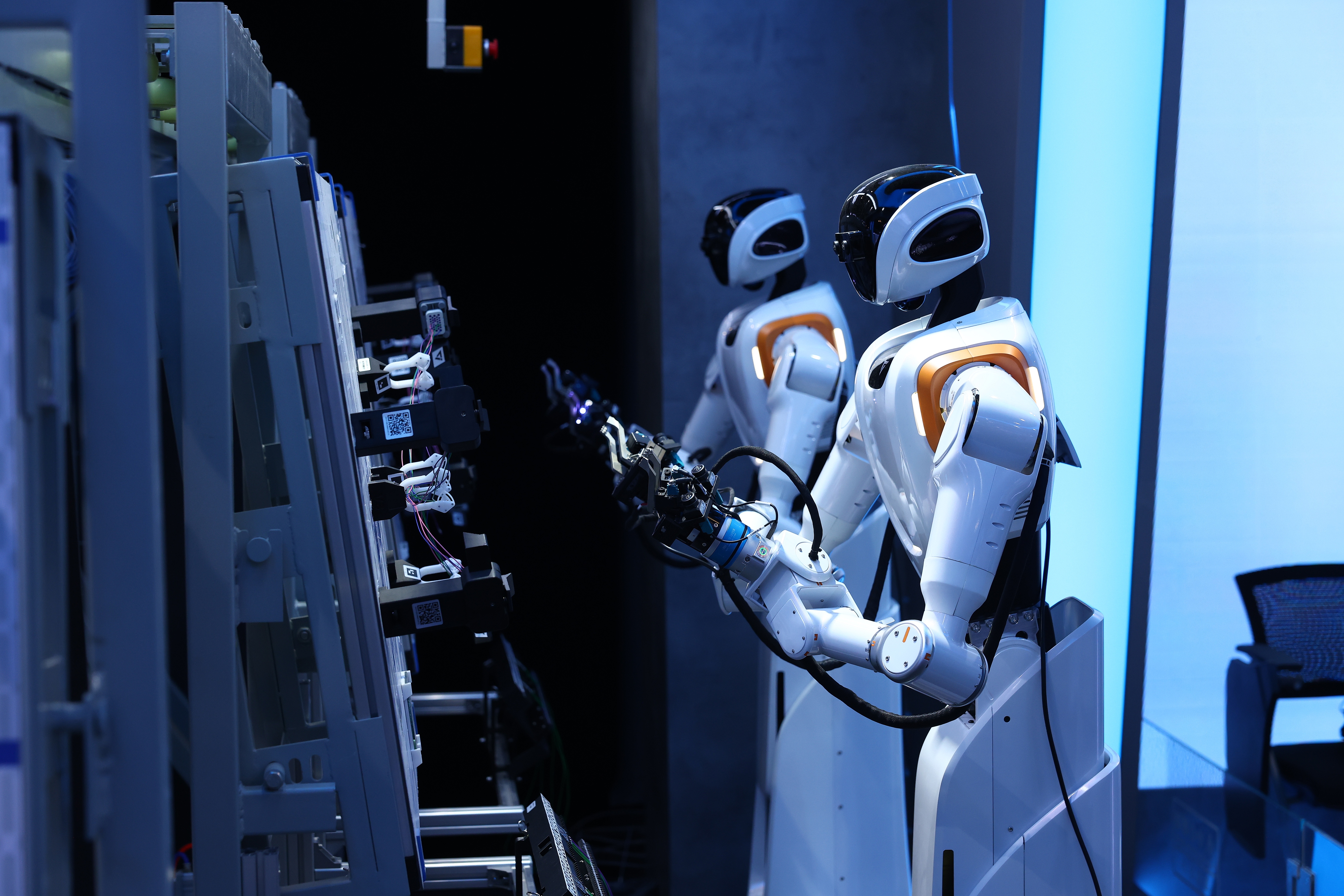AgiBot is displayed at the 2026 World Artificial Intelligence Conference (WAIC) and High-Level Meeting on Global AI Governance in Shanghai, China, July 16, 2026. /VCG
