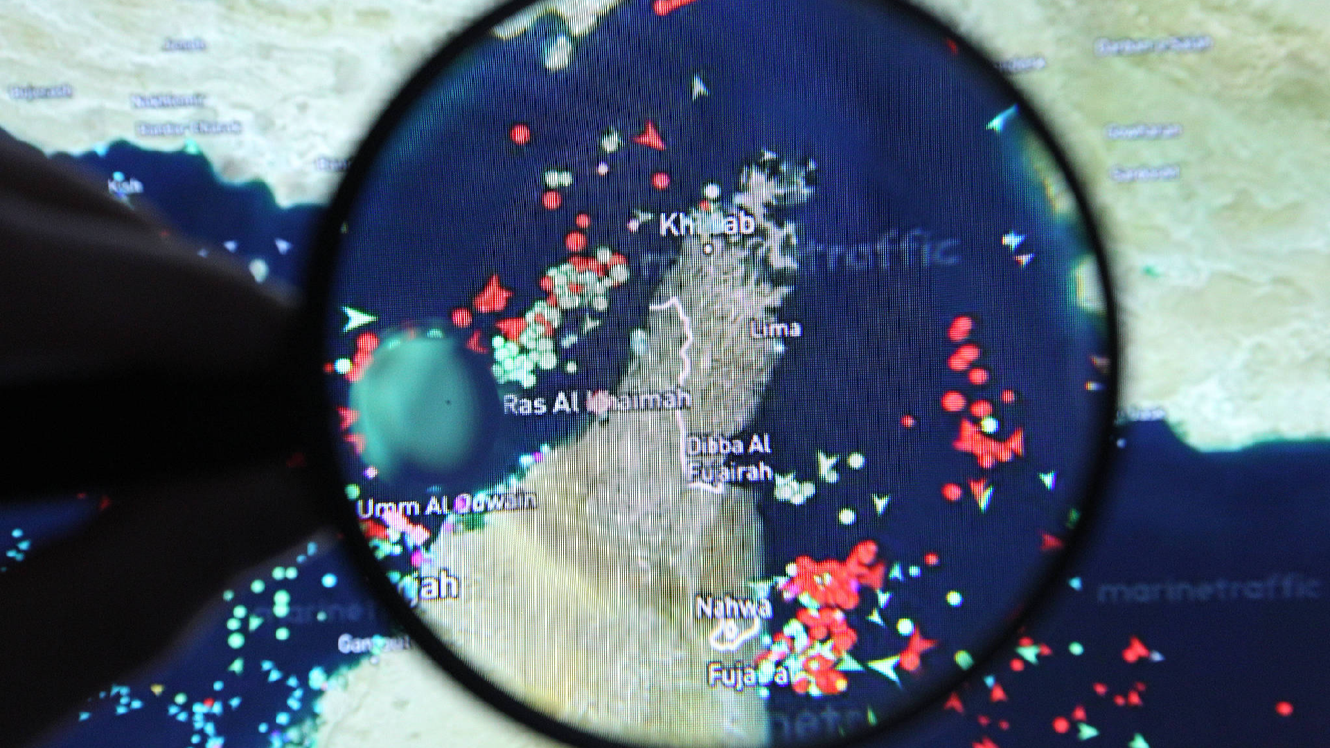 Live view of Strait of Hormuz ship tracker