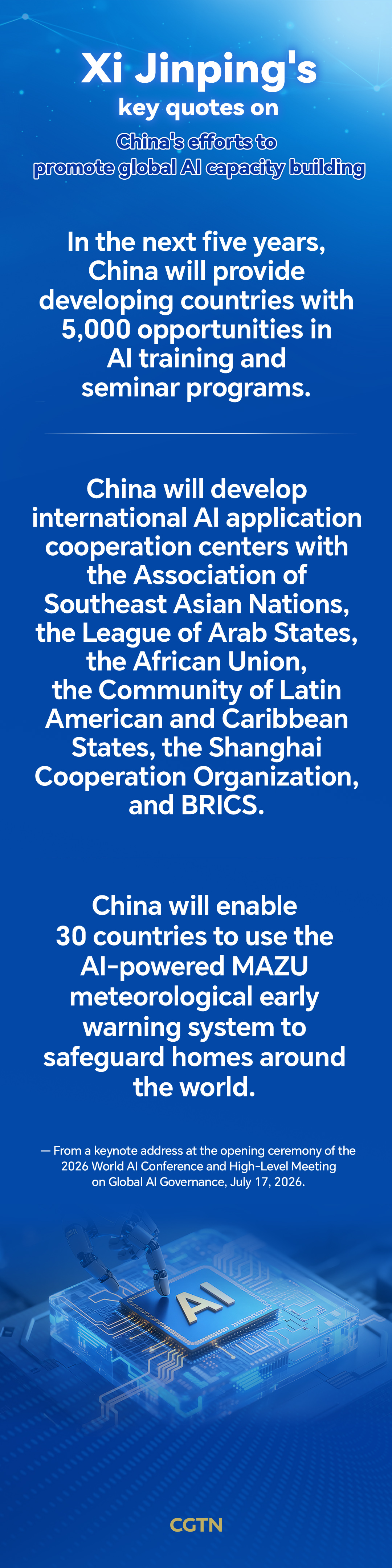 Xi Jinping's key quotes on China's efforts to promote global AI capacity building