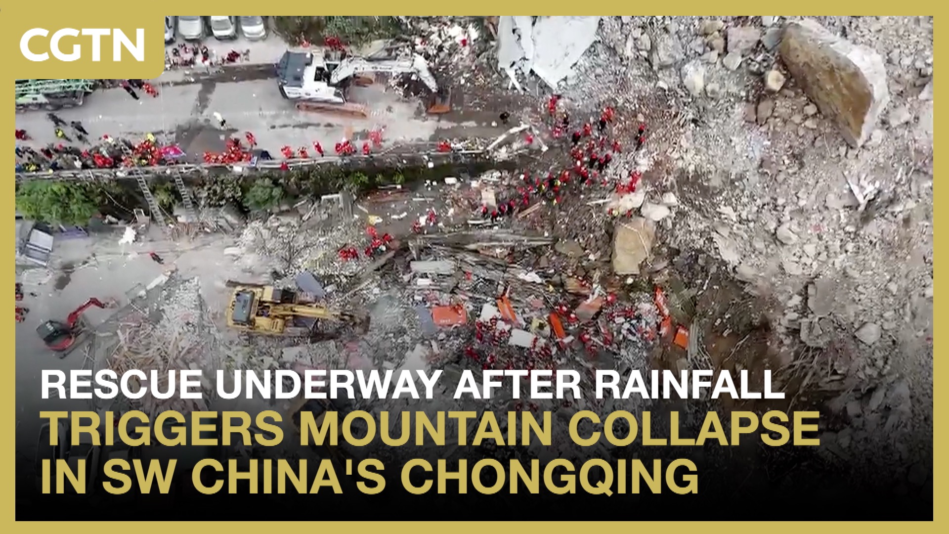 Rescue underway after rainfall triggers mountain collapse in China's Chongqing