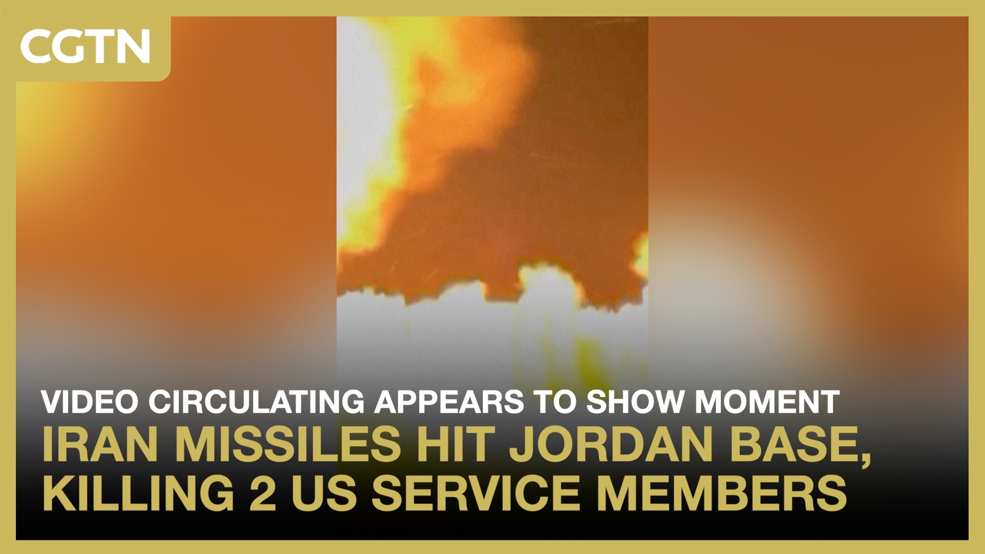 Video circulating appears to show moment Iran missiles hit Jordan base
