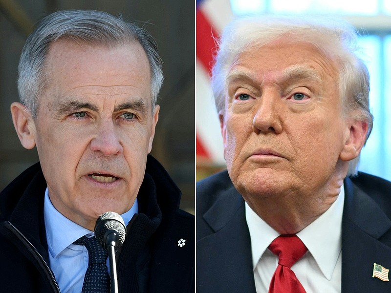 File combo photo of Canadian Prime Minister Mark Carney and US President Donald Trump. /VCG