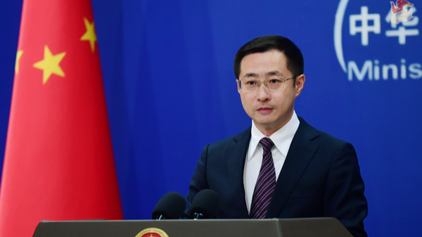 Chinese Foreign Ministry spokesperson Lin Jian at a regular press briefing in Beijing, China, July 22, 2026. /Chinese Foreign Ministry
