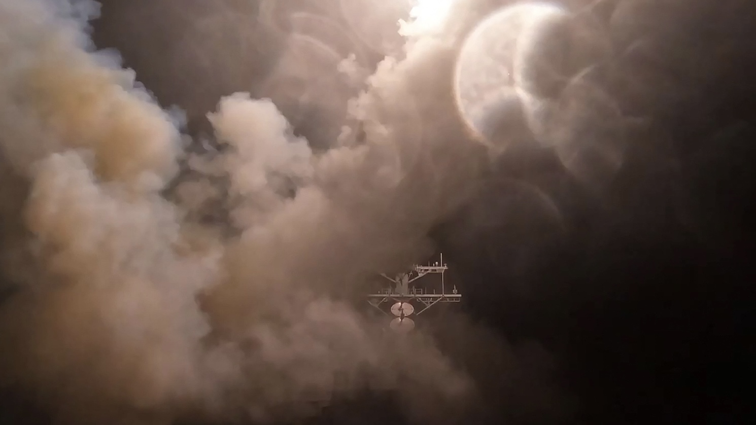 This screen grab from a handout video released by US Central Command on July 13, 2026, shows what the US military says are missiles being launched to strike military targets across Iran. /VCG