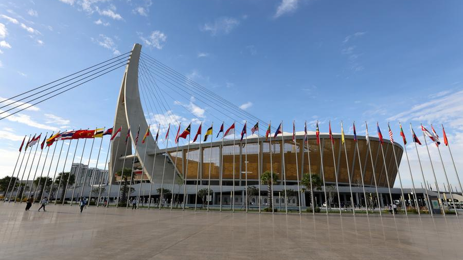 This photo taken on November 17, 2023, shows the China-aided Morodok Techo National Stadium in Phnom Penh, Cambodia. /Xinhua