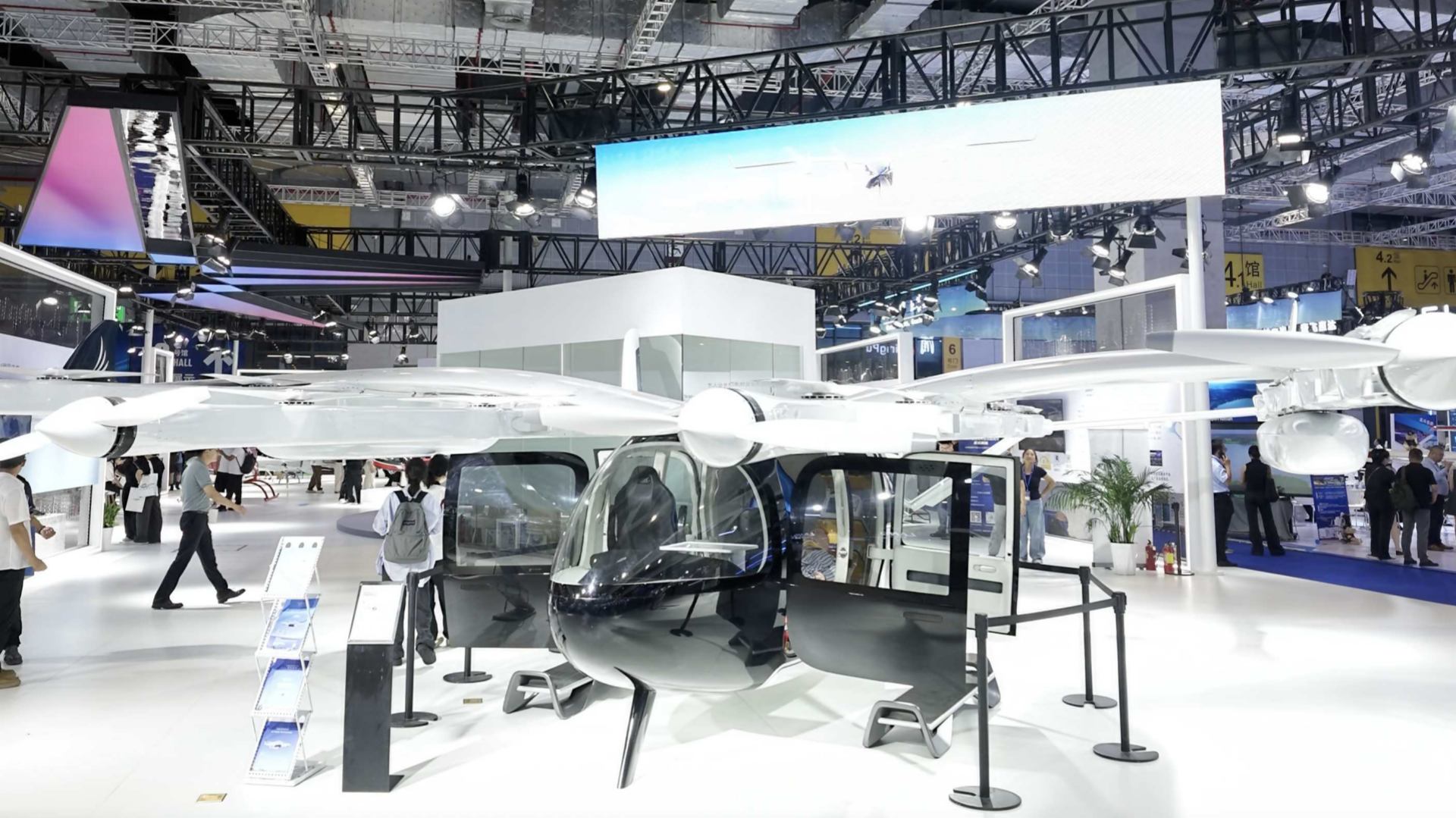 An eVTOL model showcased at the 2026 International Advanced Air Mobility Expo, Shanghai, July 22, 2026. Li Siqi/ CGTN