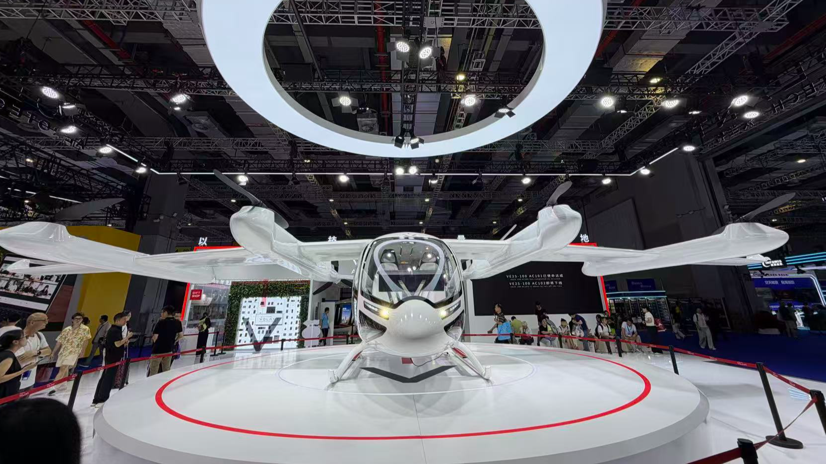EVTOL models on display at China's Advanced Air Mobility Expo