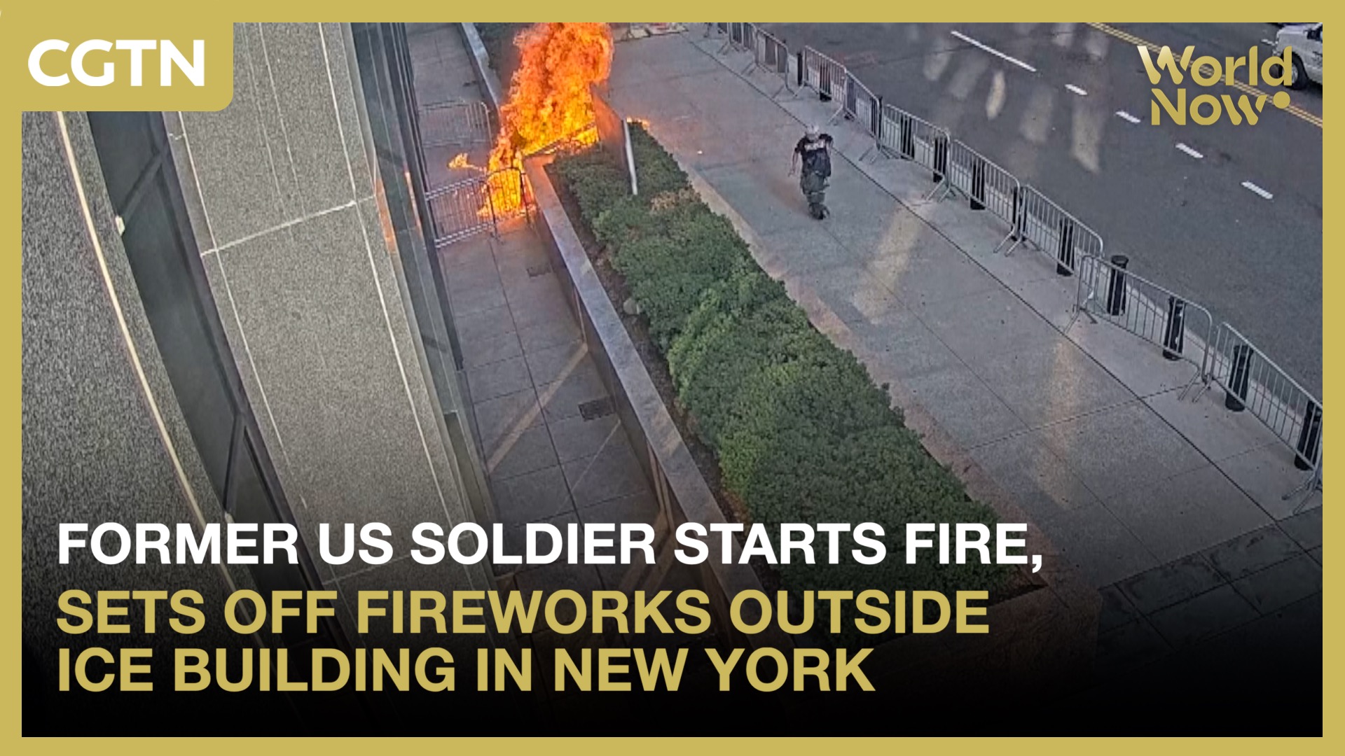 Former US soldier starts fire, sets off fireworks outside ICE building in New York