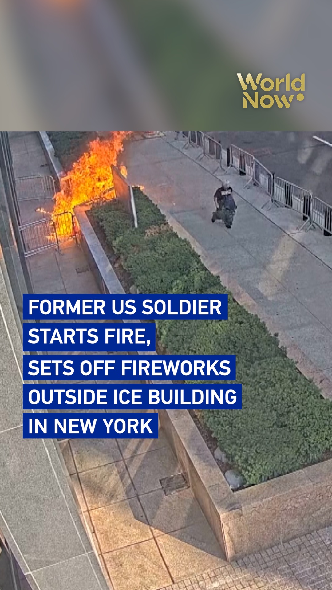 Former US soldier starts fire, sets off fireworks outside ICE building in New York