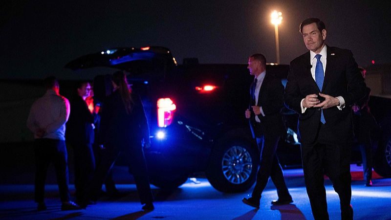 US Secretary of State Marco Rubio walks to speak to reporters before departing from Joint Base Andrews to attend the 59th ASEAN Foreign Ministers' Meeting in Maryland, July 19, 2026. /CFP