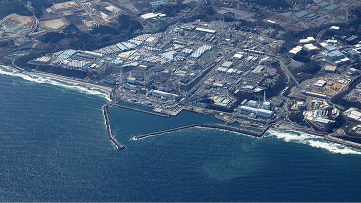 File aerial photo of Fukushima Daiichi Nuclear Power Plant operated by Tokyo Electric Power Co in Okuma town, Fukushima Prefecture, Japan. /VCG