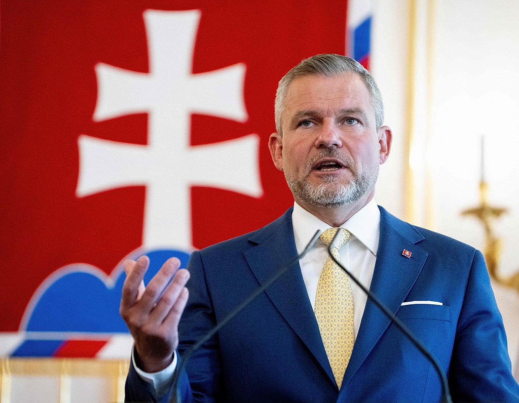 Slovakia's President Peter Pellegrini addresses a joint press conference, Bratislava, Slovakia, May 11, 2026. /VCG