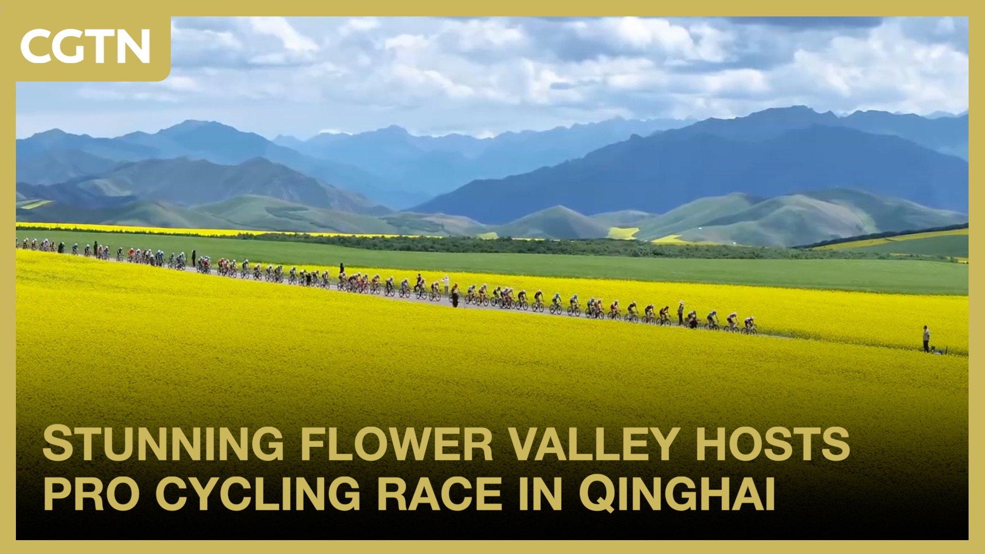 Stunning flower valley hosts pro cycling race in Qinghai
