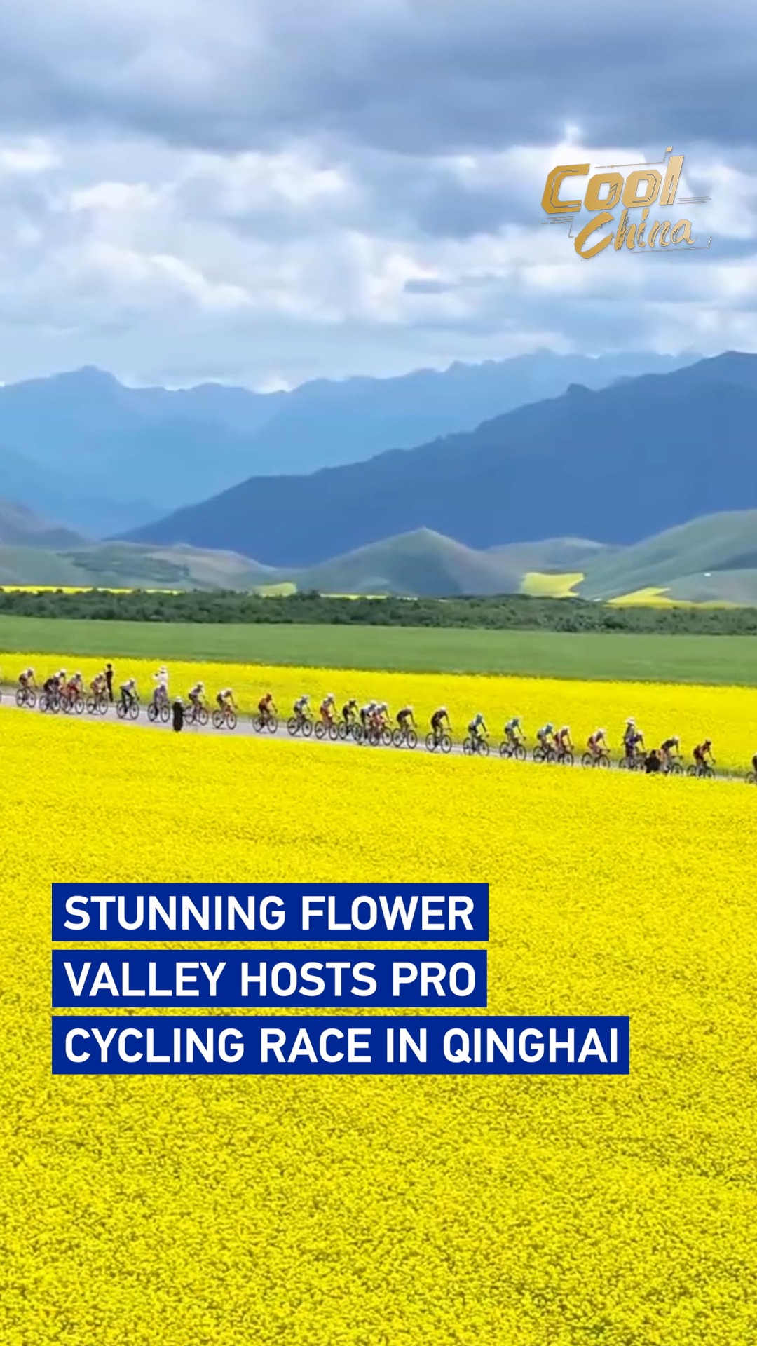 Stunning flower valley hosts pro cycling race in Qinghai