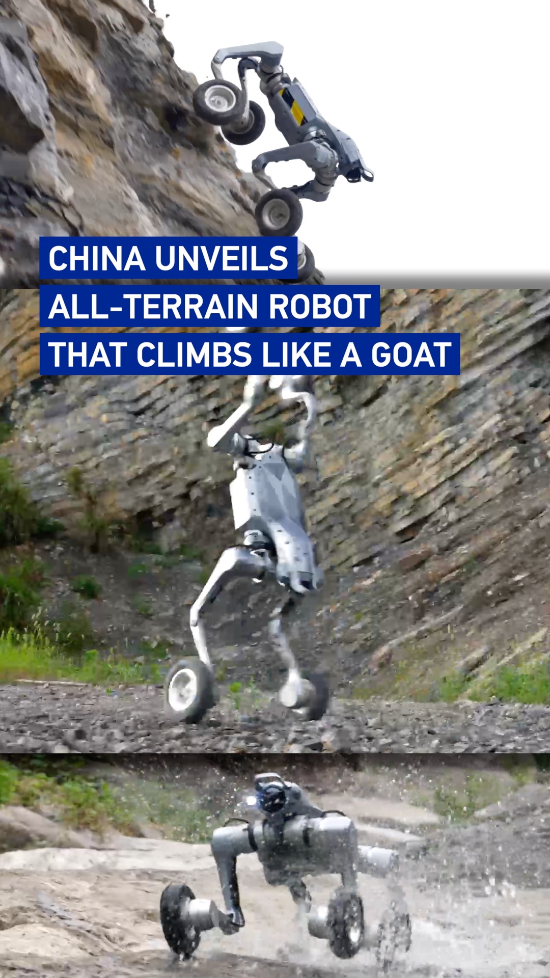 China unveils all-terrain robot that climbs like a goat
