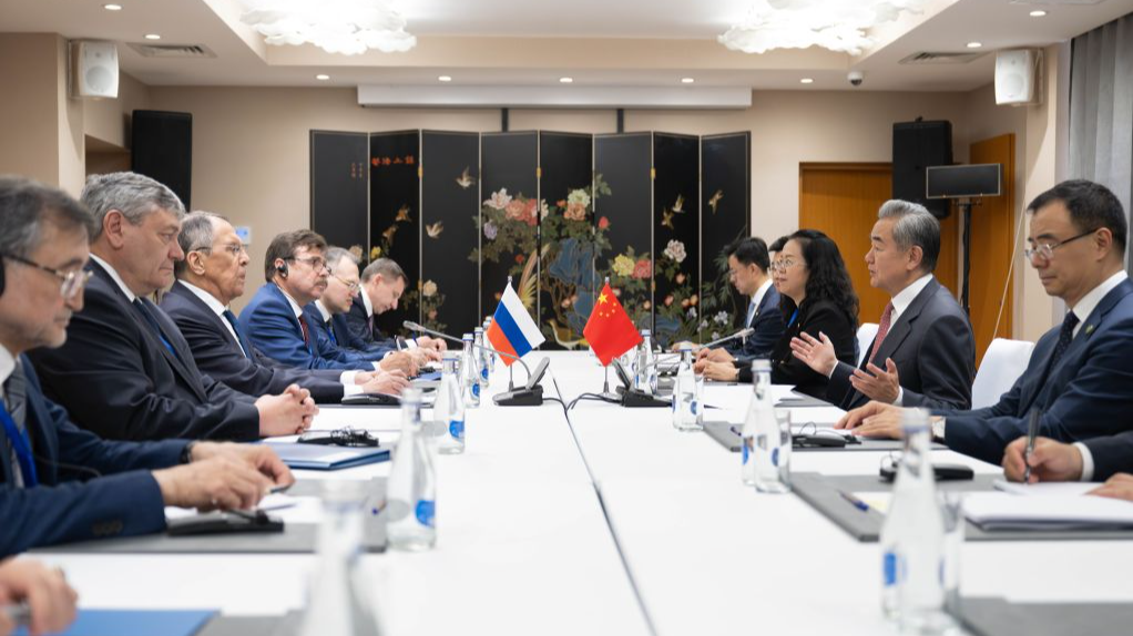 Chinese Foreign Minister Wang Yi meets with Russian Foreign Minister Sergey Lavrov on the sidelines of the Meeting of the Council of the Ministers of Foreign Affairs of the Shanghai Cooperation Organization (SCO) Member States in Kyrgyzstan, July 24, 2026. /Xinhua