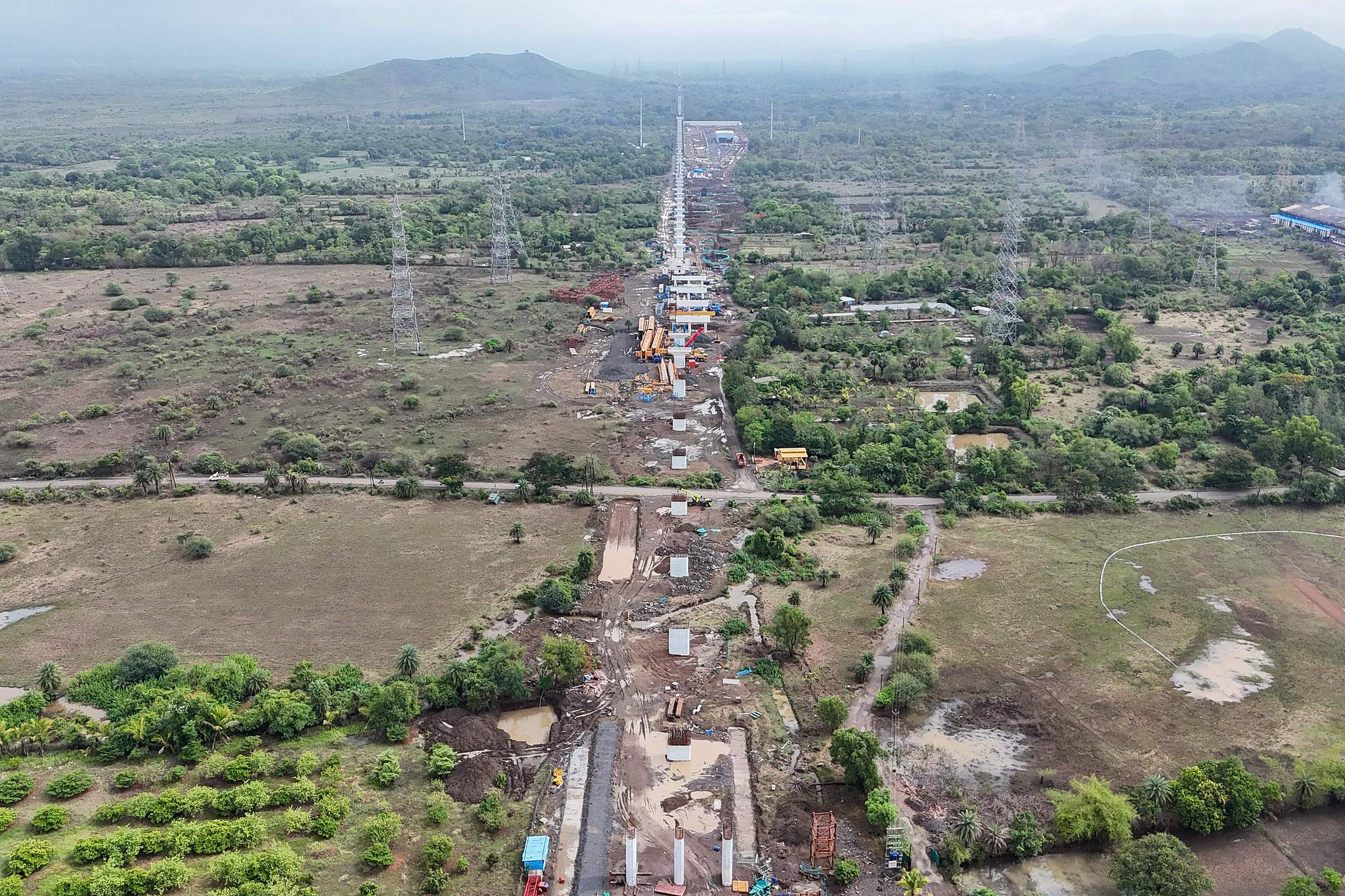 The construction site of the Mumbai-Ahmedabad High Speed Rail project in Maharashtra's Boisar, India, June 29, 2026. /VCG