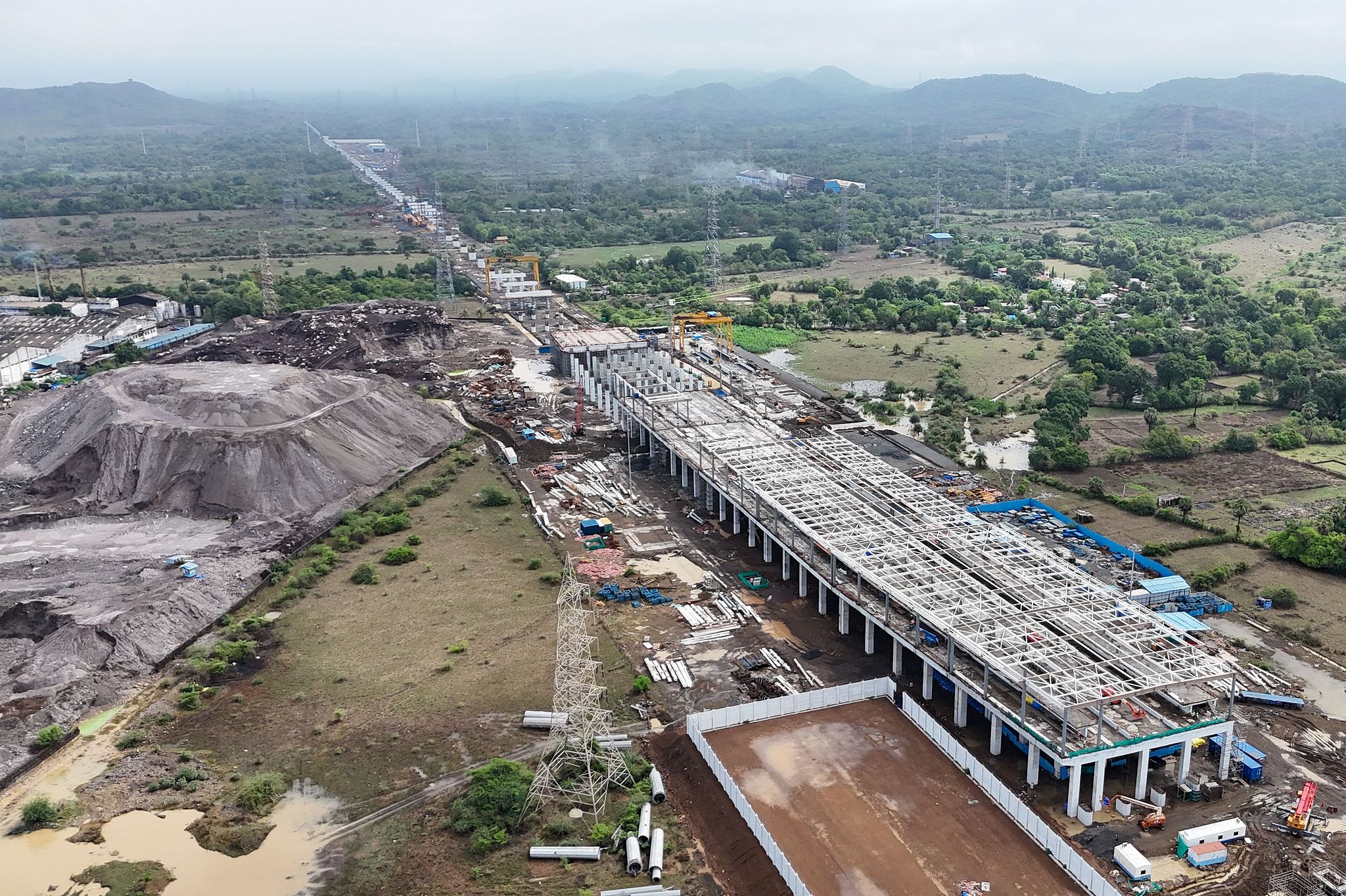 The construction site of the Mumbai-Ahmedabad High Speed Rail project in Maharashtra's Boisar, India, June 29, 2026. /VCG