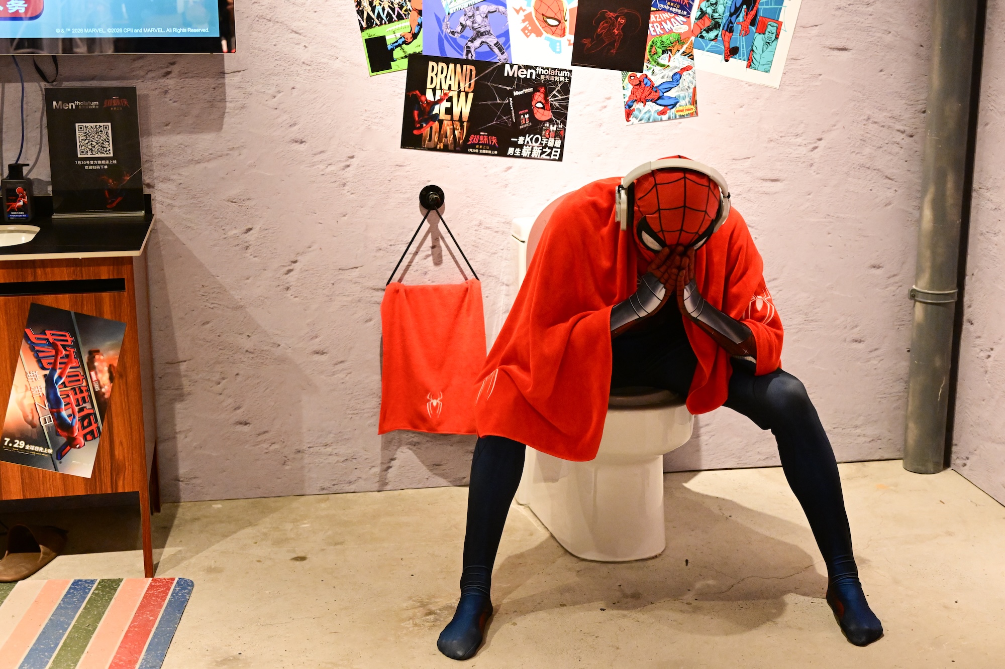 A Spider-Man-themed pop-up experience, running through August 16, is pictured in Shanghai on July 23, 2026. /IC