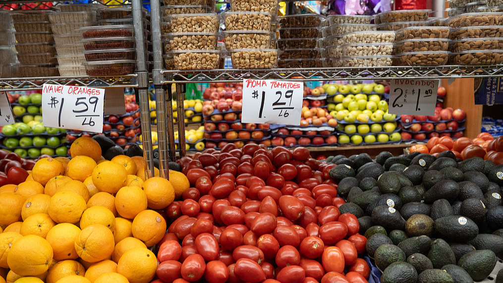 Tomatoes amongst produce for sale at a store in San Francisco, California, US, June 17, 2026. /VCG
