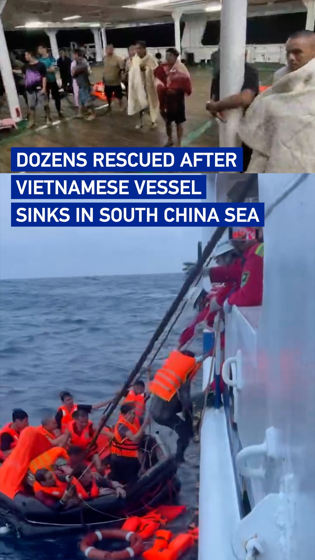 Dozens rescued after Vietnamese vessel sinks in South China Sea