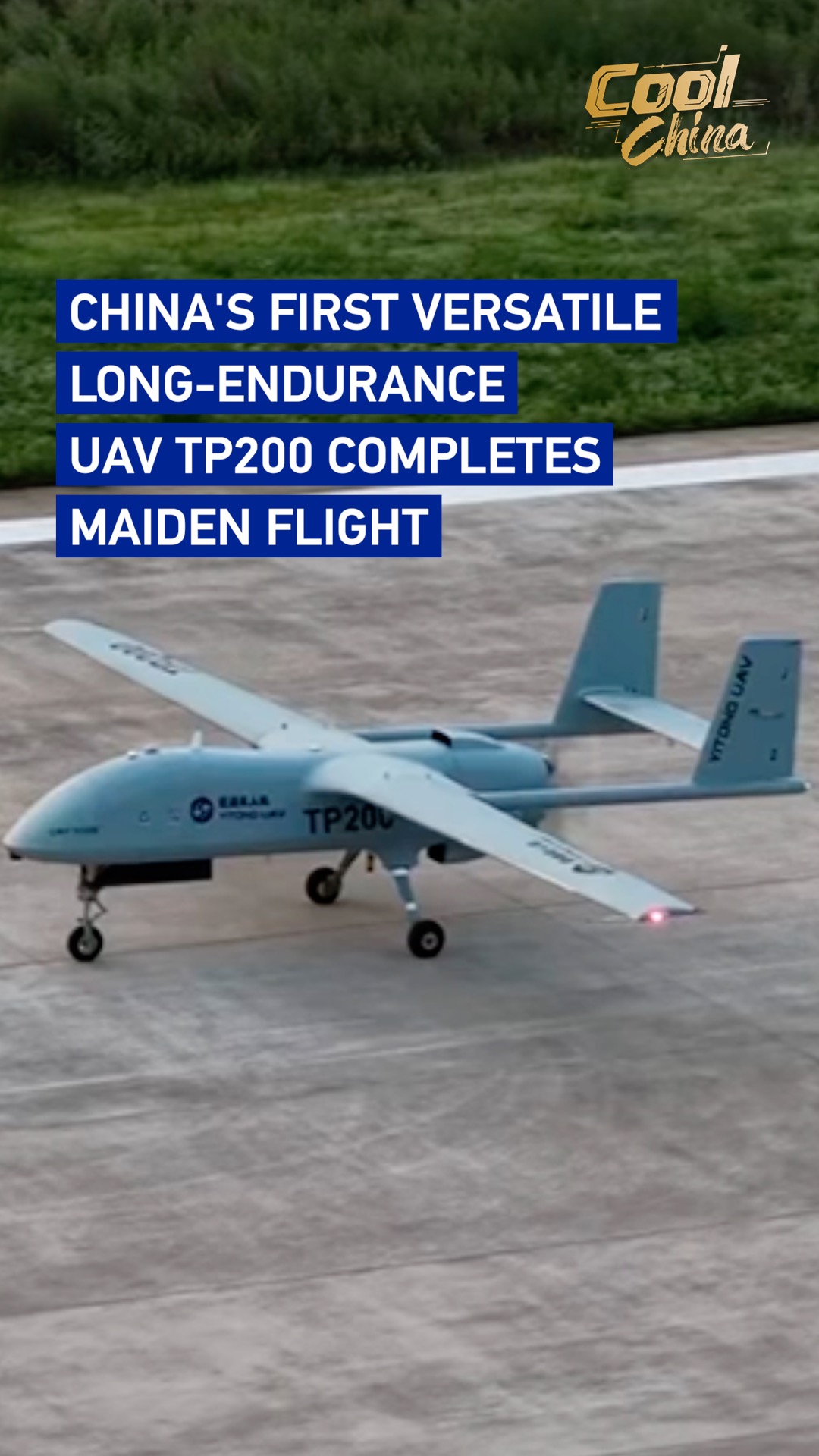 China's first versatile long-endurance UAV TP200 completes maiden flight