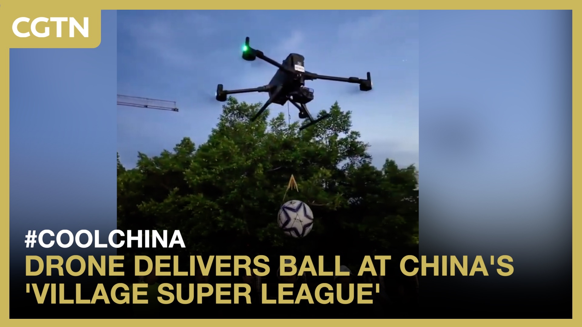 Drone delivers ball at China's 'Village Super League'