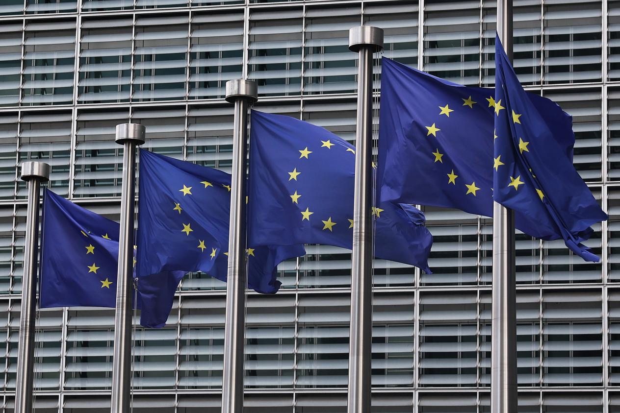 European Union flags seen at the Berlaymont building in Brussels, Belgium, July 20, 2026. /VCG