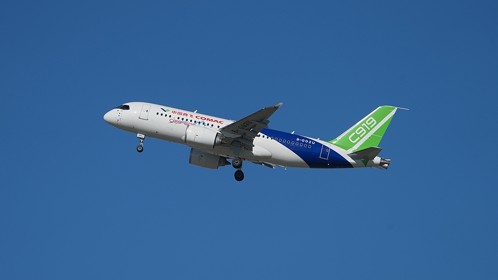 The first C919 high-altitude variant completes its maiden flight at Shanghai Pudong International Airport, Shanghai, China, July 29, 2026. /VCG