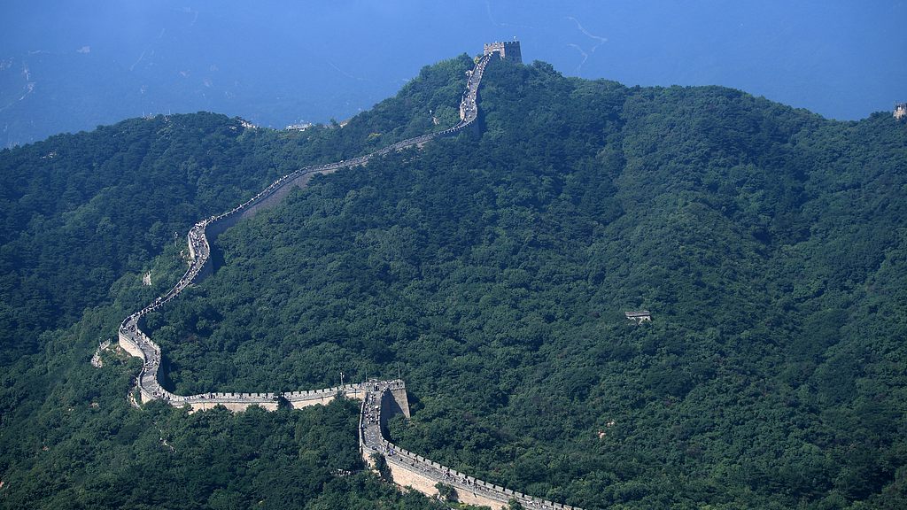 An aerial view of the Badaling section of the Great Wall in Beijing, July 8, 2026. /VCG