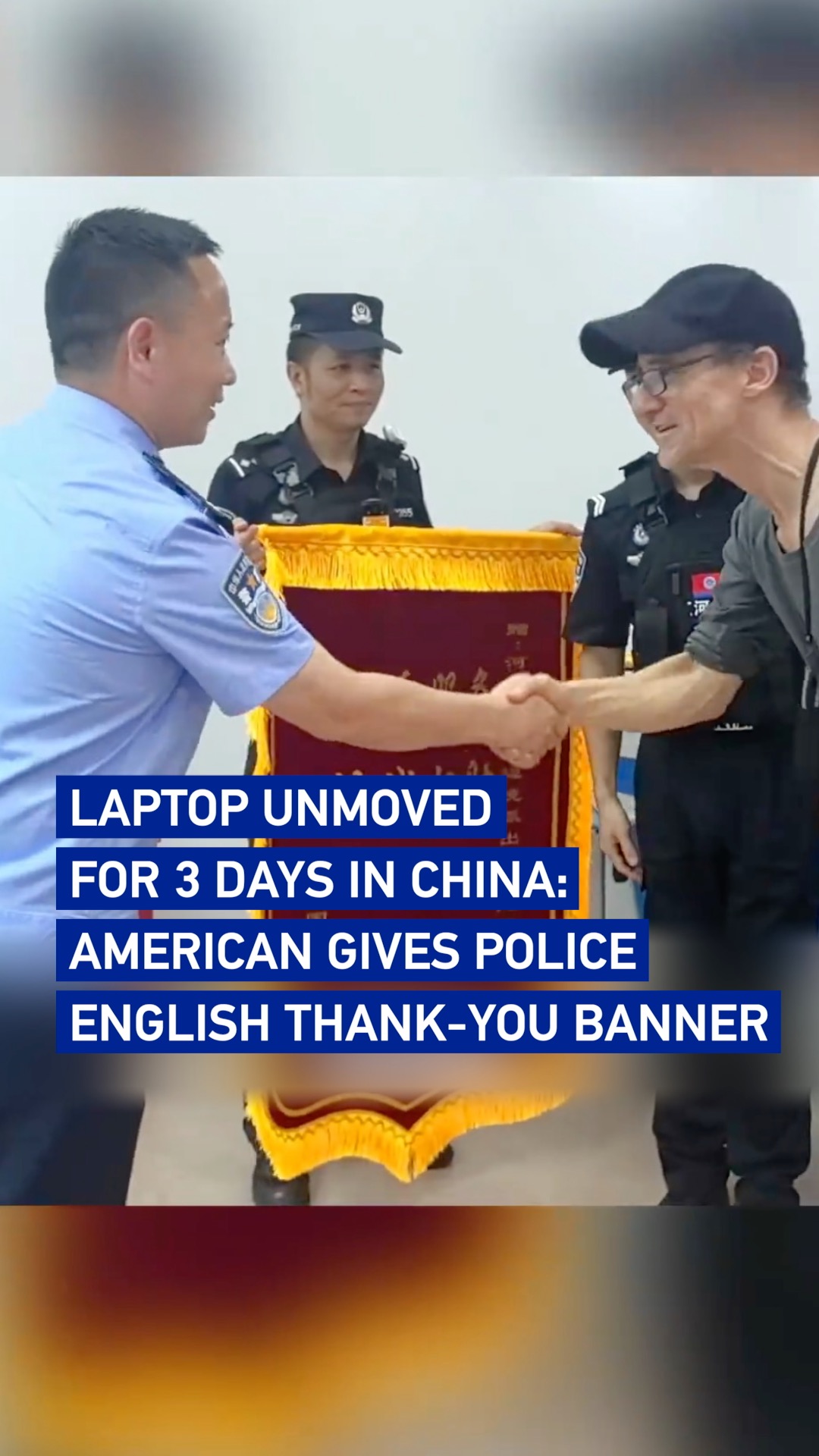 Laptop unmoved for 3 days in China: American thanks police