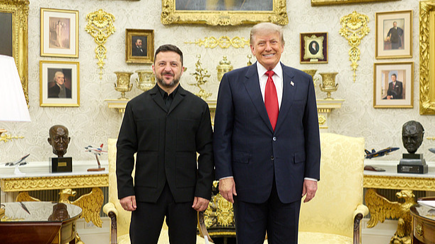 US President Donald Trump meets with his Ukrainian counterpart Volodymyr Zelenskyy in Washington DC, July 28, 2026. /VCG