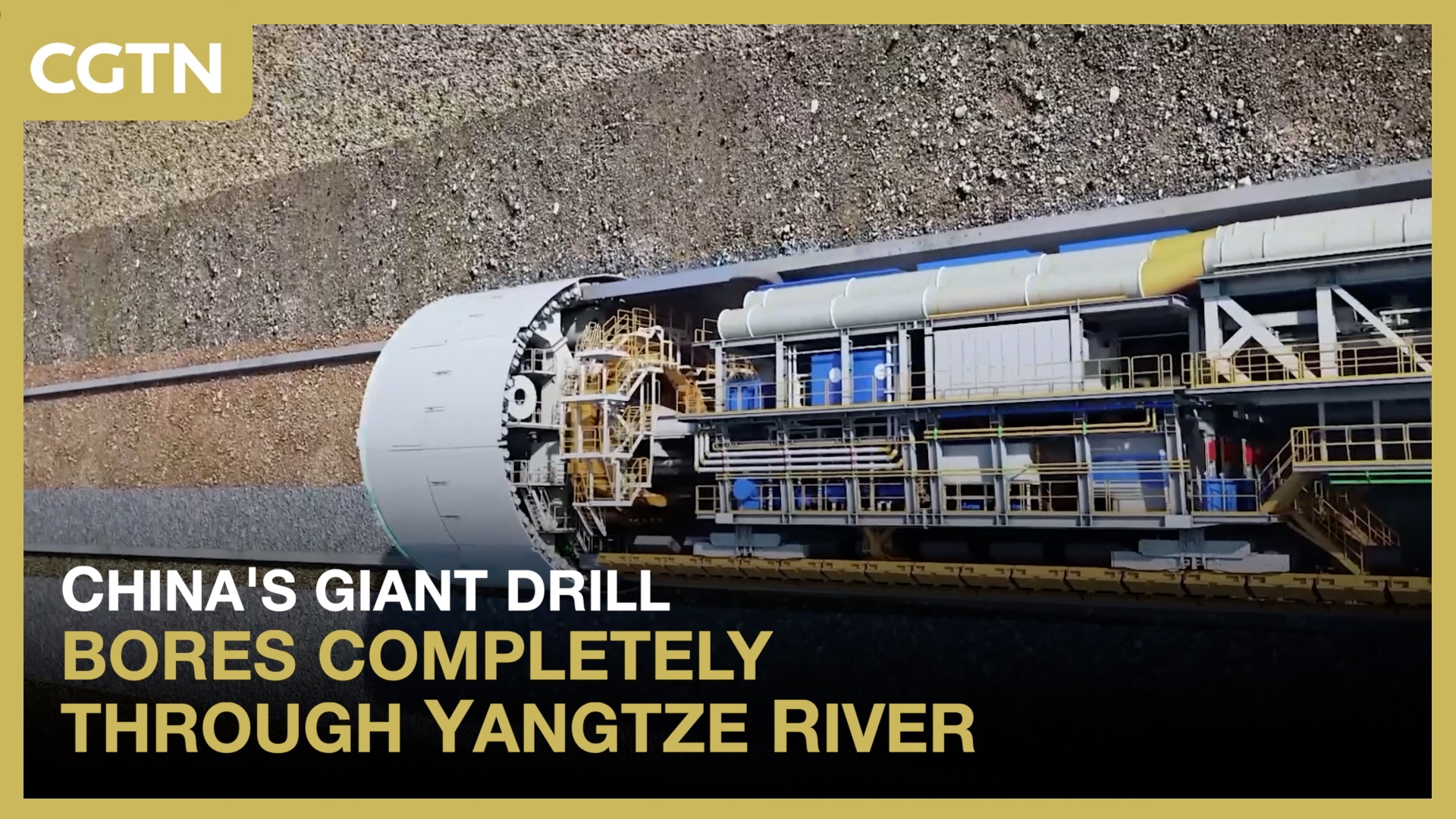 China's giant drill bores completely through Yangtze River