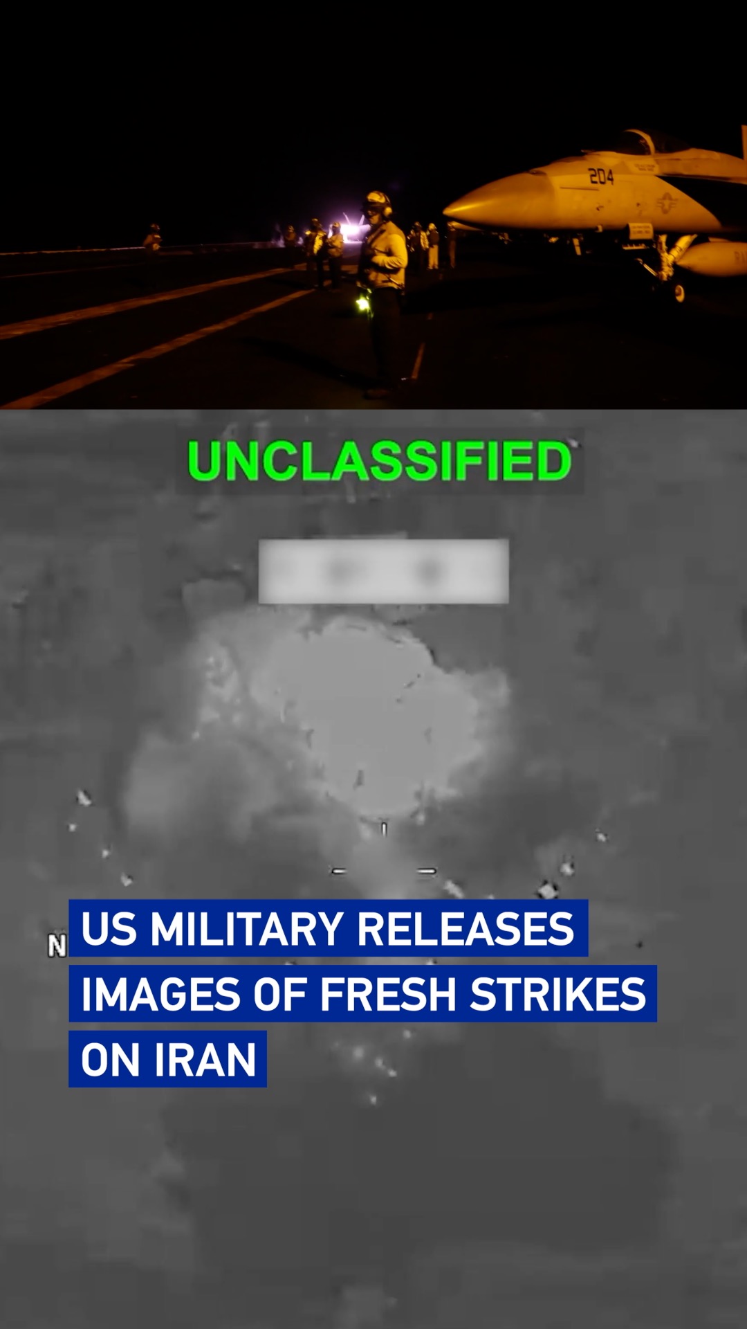 US military releases images of fresh strikes on Iran