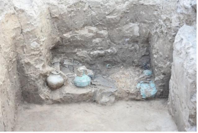 The location where a bronze vessel was unearthed /CMG