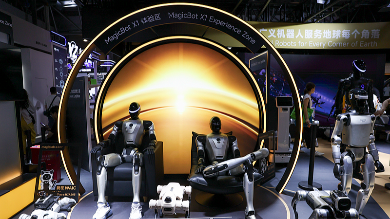 A general view of MagicLab booth on display during the 2026 World Artificial Intelligence Conference in Shanghai, China, July 20, 2026. /VCG