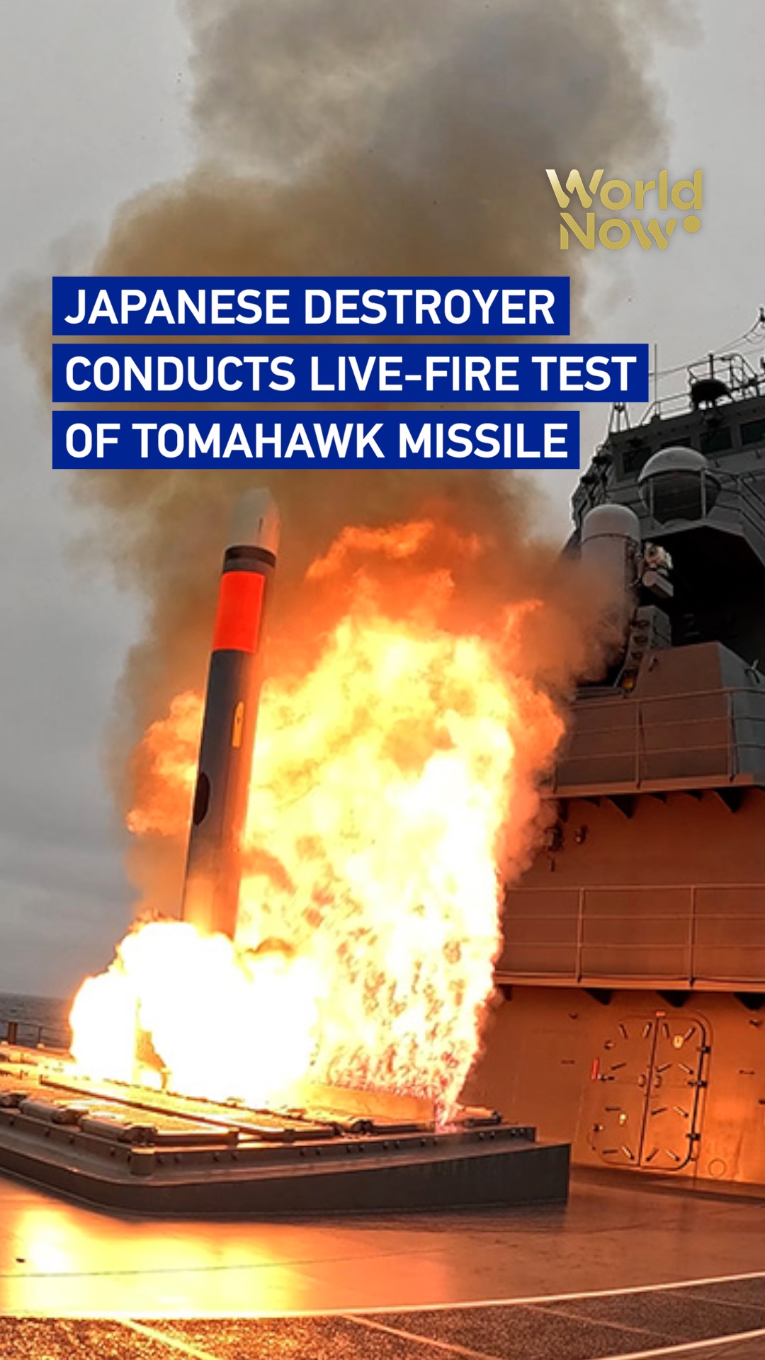 Japanese destroyer conducts live-fire test of Tomahawk missile