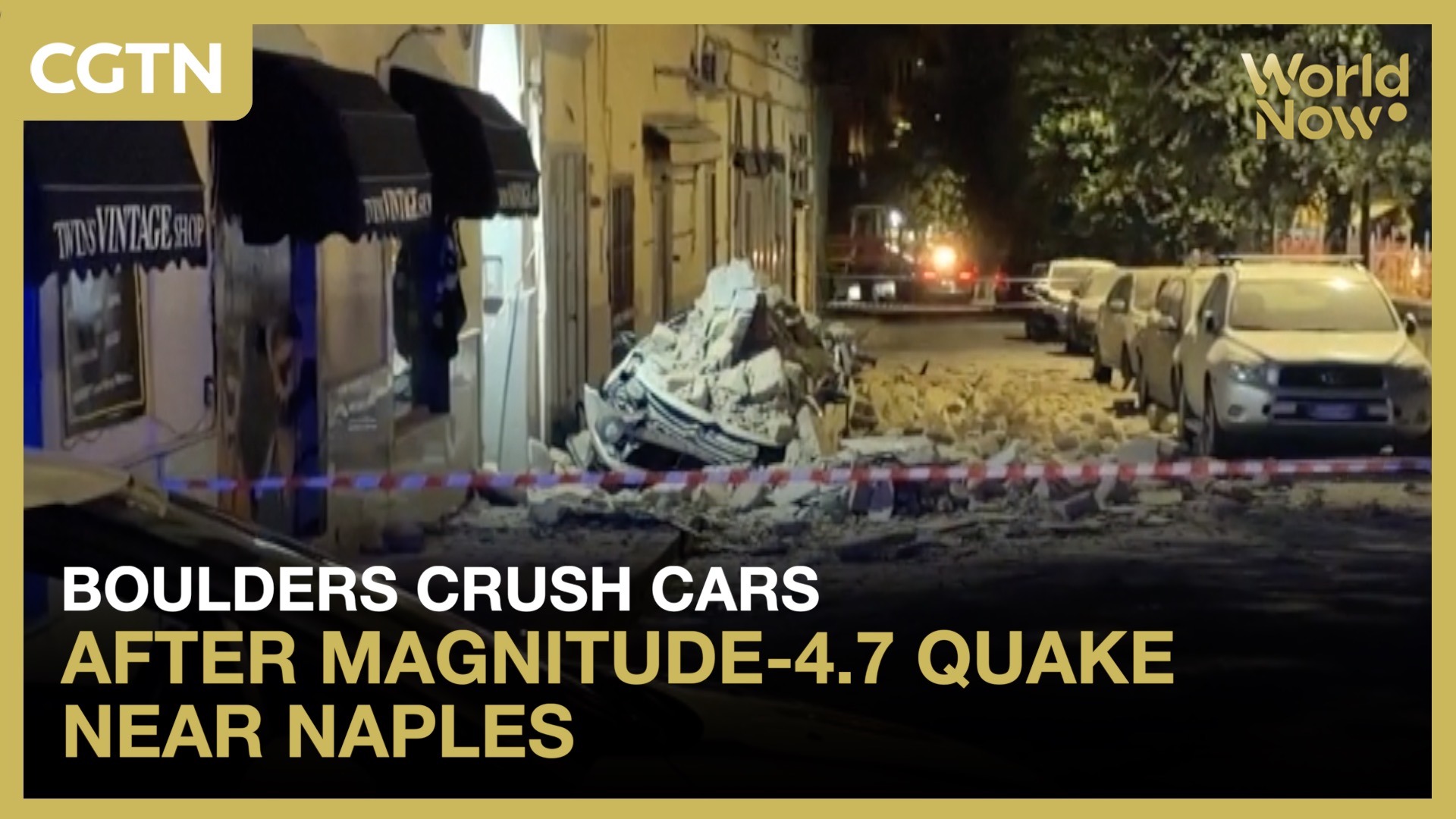 Boulders crush cars after magnitude-4.7 quake near Naples