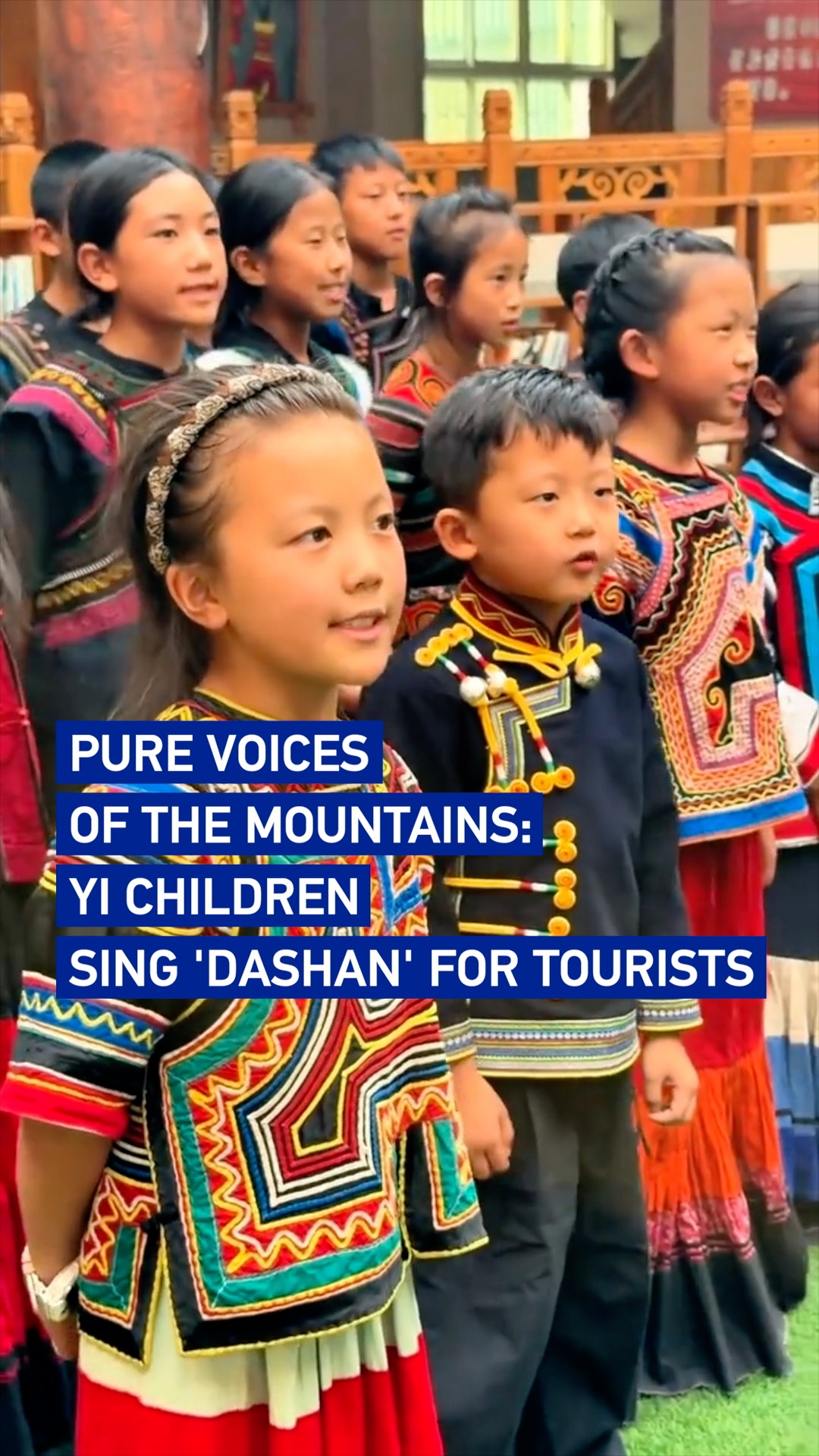 Pure voices of the mountains: Yi children sing 'Dashan' for tourists