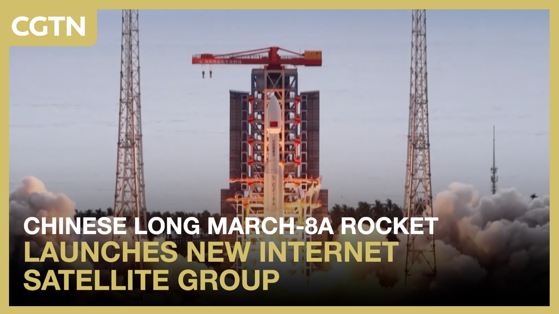 Chinese Long March-8A rocket launches new internet satellite group